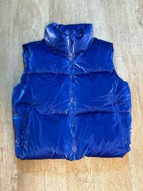 OLD NAVY ROYAL HOLOGRAPHIC BLUE VEST SIZE S